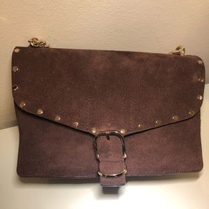 Brown and gold stud Rebecca minkoff crossbody